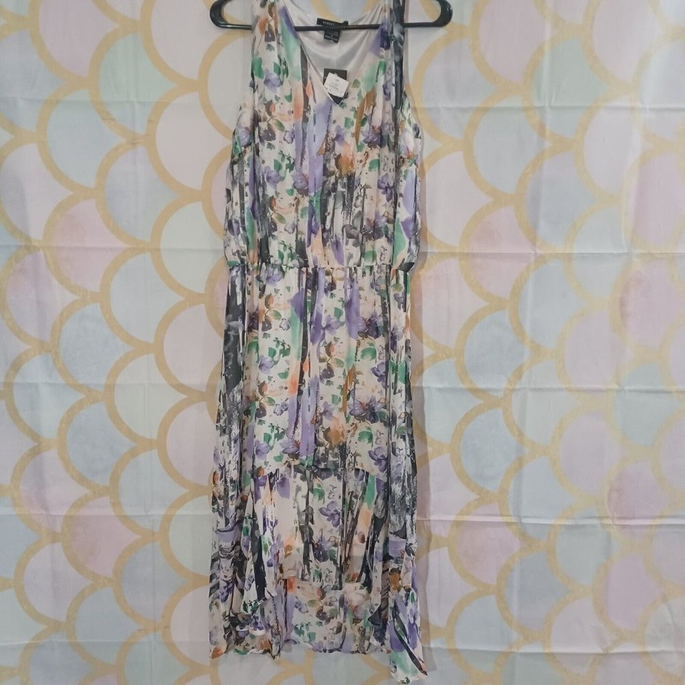 Robert Louis Ladies Casual Flowy Dress Size M‎ Multicolor Floral Print NWT $55